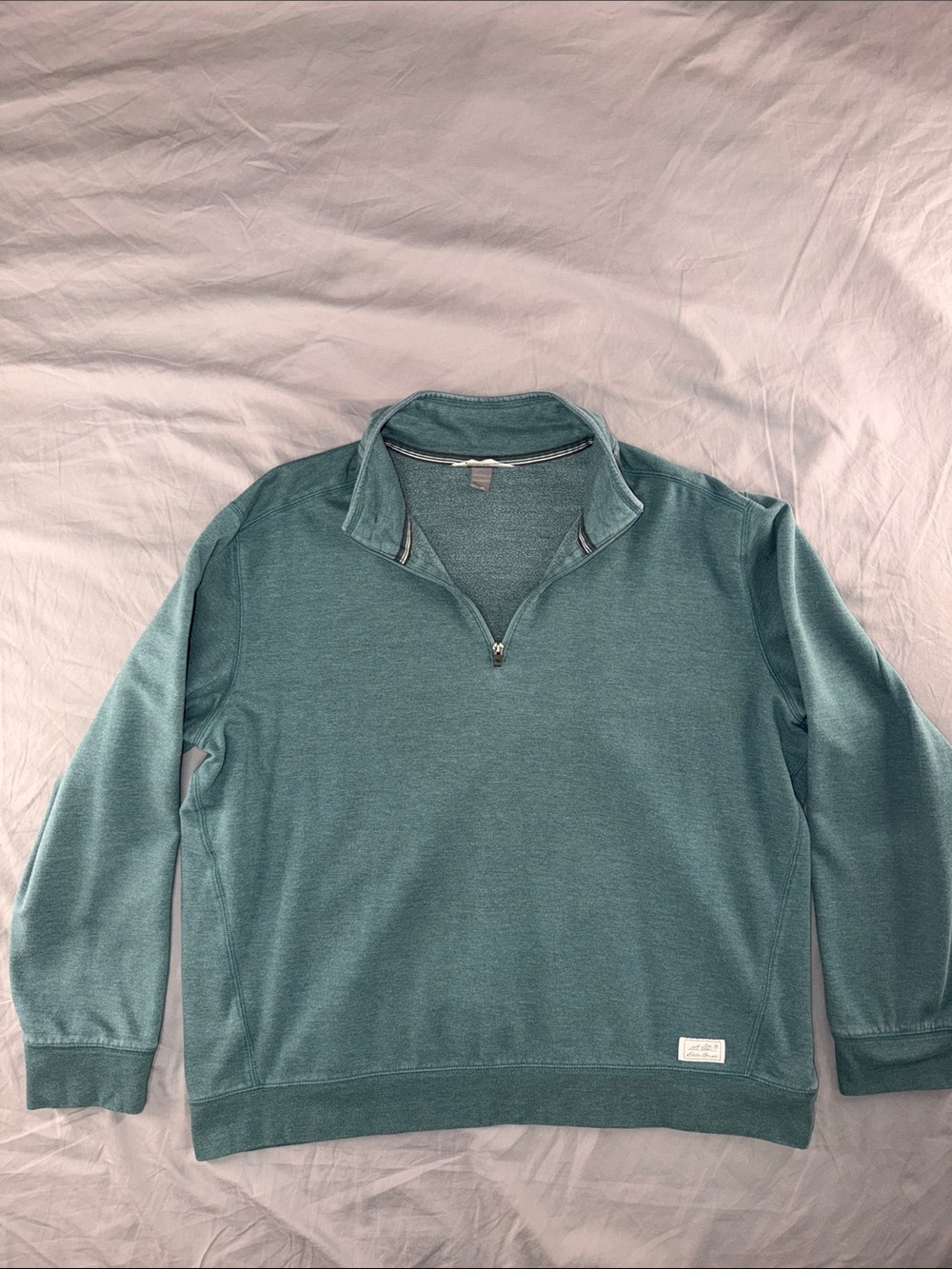 Eddie Bauer Men's Zip-Neck Sweater in Teal